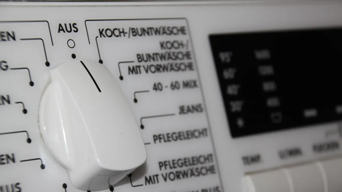 Seletor de programas de uma máquina de lavar roupa